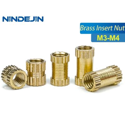 NINDEJIN น็อตเกลียวแทรก Knurled ทองเหลือง,ขายส่ง1000-6000ชิ้นสำหรับ3D พิมพ์-M3/M4