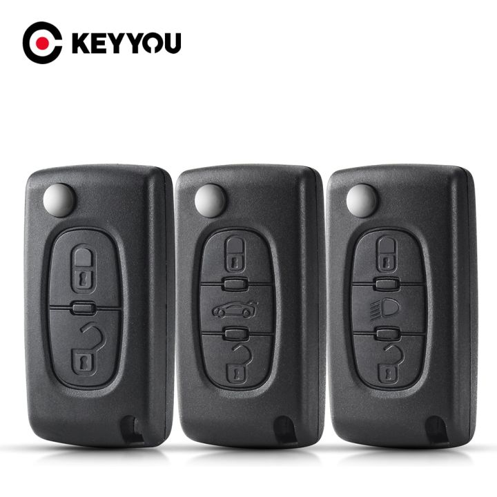 3 Buttons Folding Auto Fob Remote Flip Car Key Shell for Citroen