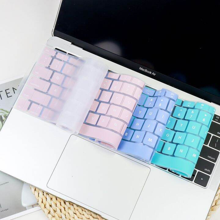 2แผ่นครอบแป้นพิมพ์ซิลิโคนสำหรับ-macbook-pro-13-2021-2020-2019-m1-air-13ฟิล์มป้องกันเคส-tpu-หน้าจอสติกเกอร์-eu-us-enter