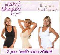 ( สีดำ ไซส์ S - XXL ) Cami Shaper by genie 3 in 1 เสื้อกล้ามกระชับสัดส่วนแบบเต็มตัว เสื้อใส่แล้วผอม มีฟองน้ำเสริมทรงถอดได้