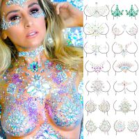 hot！【DT】☃¤  Temporary Tattoos Fake Sticker Chest Jewels Face Decoration Rhinestone