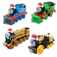 ชุดรถไฟ Thomas And Friends คริสต์มาสของแท้ของขวัญรถยนต์โมเดลของเล่นโดนัลด์เมอร์โดชวิกเตอร์รถไฟแม่เหล็กและของเล่นรางรถไฟ