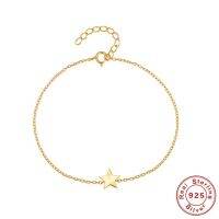 925เงินสเตอร์ลิง Mc โซ่สร้อยข้อมือเพทายแถวเดียวคลาสสิกสำหรับ Women39 S; S Girl 18K Gold Star Luxury เครื่องประดับกำไลข้อมือ