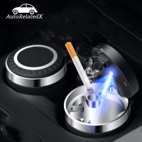 hot【DT】 Car Ashtray With Lid Led Smell Proof Cup Fireproof Accessories