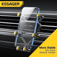 Essager Six Points Gravity Car Phone Holder Air Vent Clip GPS Mount Stand For iPhone 14 Samsung Xiaomi Smartphone Holder Support Car Mounts