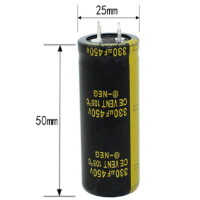 2-5pcs Electrolytic Capacitors 450V 330uF 25X50MM ตัวเก็บประจุคุณภาพสูง450V330UF 25X50M