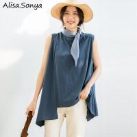 [Clearance] Alisa Sonya เสื้อยืดผู้หญิงยาวลำลองทรงหลวม,เสื้อคอกลมผ้าฝ้ายสีพื้น