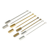 20pcs DIY Brooch Pin Base 5070mm Long Brooch Pin Settings Loop Eye Brooch Safety Stopper Jewelry Making Components Wholesale