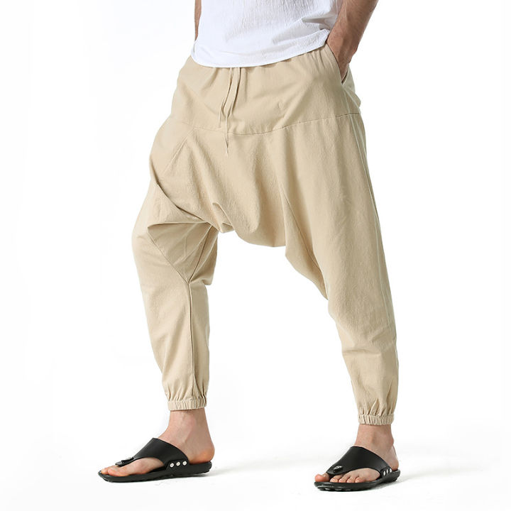 mens-black-harem-baggy-กางเกง2021ยี่ห้อใหม่-casual-cotton-jogging-sweatpants-ผู้ชาย-hip-hop-streetwear-joggers-กางเกง-male