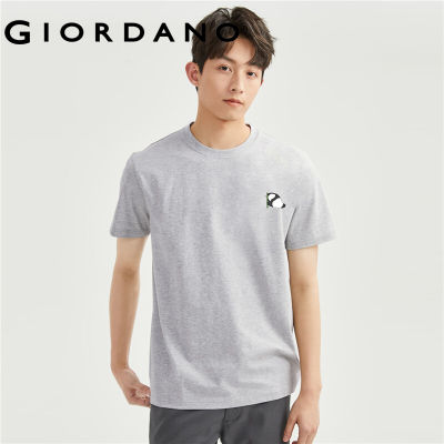 GIORDANO Men MS Liu Series T-Shirts Panda Print Short Sleeve Tshirts Crewneck 100% Cotton Fashion Casual Summer Tee 91093067 vnb