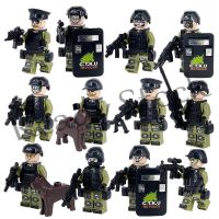 【hot sale】 ♟ B02 12 Pcs City CTRU Special Policeman SWAT Team Building Blocks Doll with Accessories Camouflage Minifigures Children Diy Toy Boy Gifts