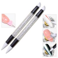 1 Pc Dual-ended Nail Art Silicone Sculpture Pen 3D Carving DIY Glitter Powder Liquid Manicure Dotting Brush Nail Tips Tool Artist Brushes Tools