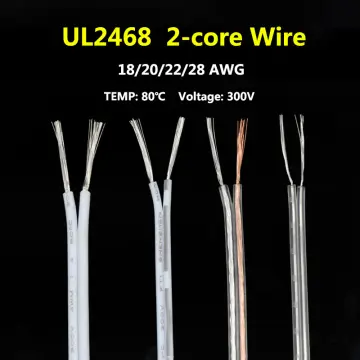 UL2468 Stranded Cable PVC 18 20 22 24 26 AWG Dual Core Cable Flexible  Electrical