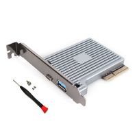 USB 3.2 PCIE Riser การ์ด X2 Type C พอร์ต PCI-E PCI สำหรับ Express X4 USB 3.2 Gen 2 SATA 15 Pin Connector เพิ่มการ์ด20Gb