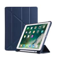 Case iPad ฝาพับจีบ สีกรมท่า ใส่ปากกาได้ กันกระแทก