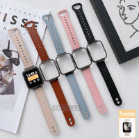 สายหนังอ่อนสำหรับ Redmi Watch 2 Lite/poco สายนาฬิกาเปลี่ยนได้นาฬิกาพร้อมกล่องโลหะสำหรับ Mi Watch Lite