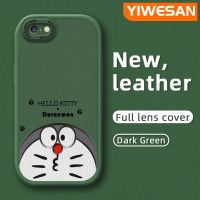 YIWESAN เคสปลอกสำหรับ IPhone 6 Plus IPhone 6S Plus IPhone 7 Plus IPhone 8 Plus SE 2020เคสกรณีแฟชั่นน่ารักโดราเอมอนบาง Frosted หนังฮาร์ดกันกระแทกกรณีรูปแบบใหม่ซิลิโคนปลอกเต็มฝาครอบป้องกัน Softcase