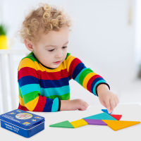 Wooden Tangram 3D Jigsaw Puzzle Learning Toys for Children Baby Educational Toy Kids Interactive Game