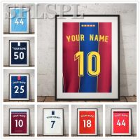 Football Basketball Jersey Name Custom Posters Sport Wall Art Pictures Personalised with Any Name Canvas Painting Birthday Gifts