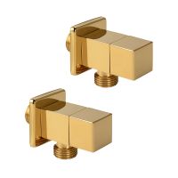 Solid Brass Angle Valve Quarter Turn 1/2 Outlet Square Shut Off Water Angle Stop Valve with Flange Gold Black Chrome