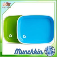 MUNCHKIN : MNK46726 จานใส่อาหาร Splash Plates - 2pk ถ้วยหัดดื่ม แก้วหัดดื่ม ช้อมส้อมเด็ก ชุดจานเด็ก จานชามเด็ก ชุดถ้วยจานเด็ก ชุดจานชามเด็ก Mamy and Buddy