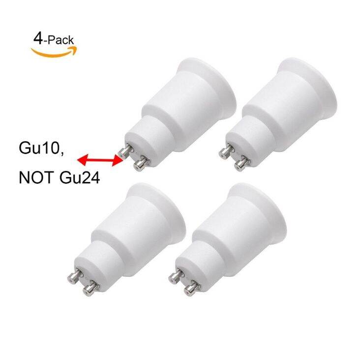 4ชิ้น-gu10ในการ-e26-e27อะแด็ปเตอร์ฐานโคมไฟ-gu10ที่จะ-e27ขยายอะแดปเตอร์ซ็อกเก็ตมีแสงติดตั้งหลอดไฟ-led-มาตรฐานใน-gu10ยึด