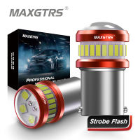 MAXGTRS 2x Strobe Flash P21W LED 1156 BA15S W21W LED Bulb T20 7440 Turn Signal Car Lights White Amber Brake Lights Reverse Lamp DRL