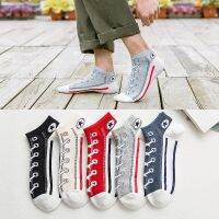 【LZ】☞  Nova primavera verão outono moda criativa denim sapatos padrão meia estilo coreano japonês feliz sox