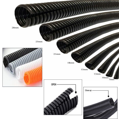3Meters 7mm-28mmPP insulated corrugated pipe line pipe hose threaded hose plastic bellows protective sleeve
