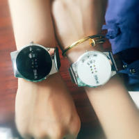 Watch นาฬิกาข้อมือเข็มขัดนักเรียนสไตล์เกาหลีมีสไตล์แฟชั่นเรียบง่ายหลากสีเทรนด์ชายหญิงคู่สีดำและสีขาว ...