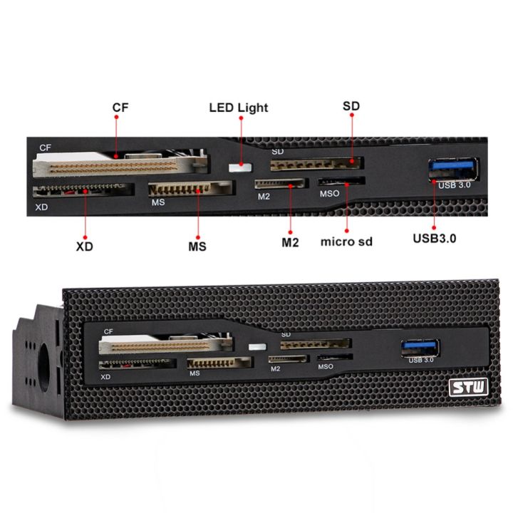 fire-retardant-plastic-usb3-0-power-pc-case-front-cd-driver-panel-multi-slot-internal-card-reader-for-m2-mso-sd-ms-xd-cf