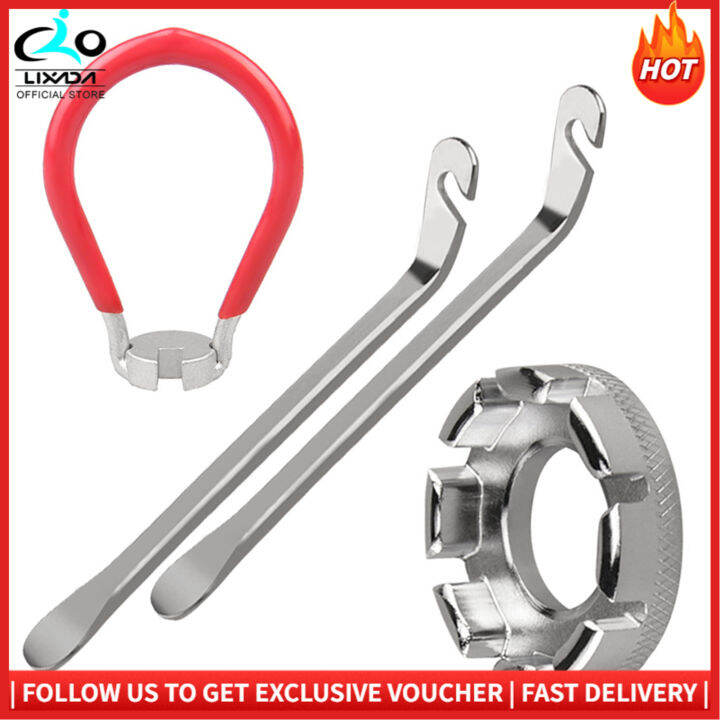 4 Pack Bike Spoke Tool Bicycle Spoke Wrench Pocket Tool 6 in 1 Bike Rim