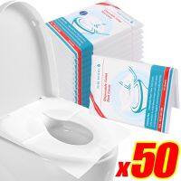 【LZ】♟▥  Descartável Toilet Seat Cover Mat Tapete De Segurança Viagem Camping Acessório Do Banheiro Almofada De Papel À Prova D Água 8-50Pcs