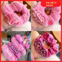 XNJWCV เชือกรัดผมตุ๊กตาบาร์บี้ Scrunchie Barbie ตกแต่งหางม้ายางรัดผมลำไส้ขนาดใหญ่น่ารักที่คาดผมผู้หญิงหญิงสาว