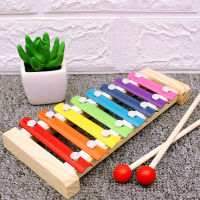 Montessori Wooden Xylophone Knock Piano 8-Tone for Educational Preschool Learning Toys Busy Board DIY Oranments Accessories