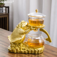 สร้างสรรค์อัตโนมัติกาน้ำชาชา Infuser แม่เหล็กผันน้ำทนความร้อนกังฟูชาดื่มจีนชุดน้ำชาแก้วชาทำ