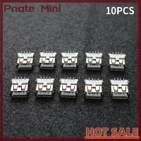 Pnate บัดกรีชนิด USB 10ชิ้นเต้ารับ PCB เชื่อมต่อแจ็คพอร์ตมาตรฐานสำหรับผู้หญิง