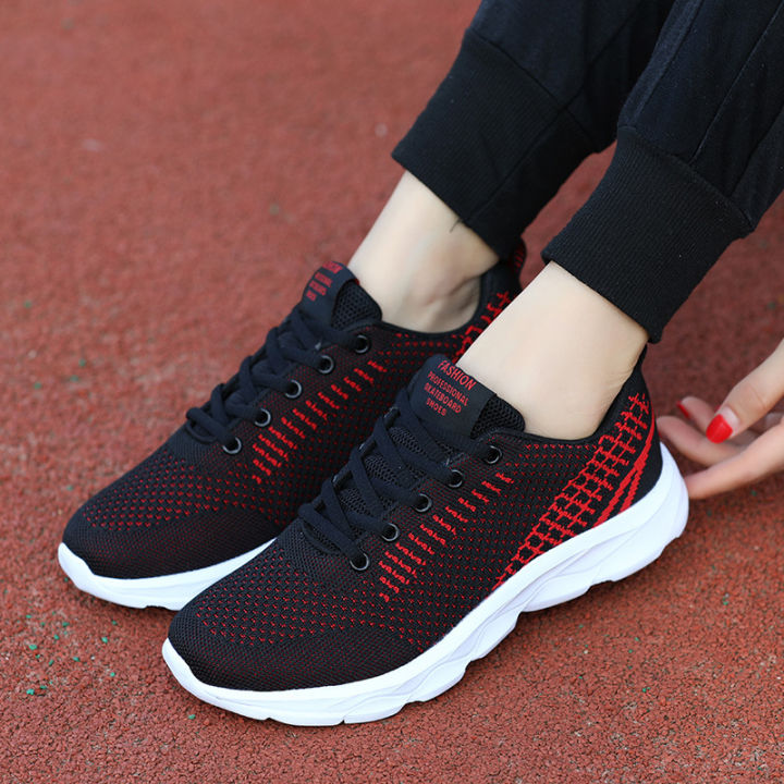 รองเท้าผ้าใบผู้หญิงไซส์ใหญ่ข้ามพรมแดน-2023-รองเท้าลำลองระบายอากาศตาข่ายรุ่นใหม่รองเท้าวิ่งส้นแบนสำหรับนักเรียนเดินทาง