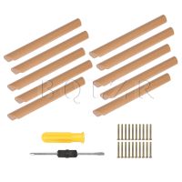 BQLZR 10Pieces 128mm Wooden Pitch Hole Wooden Cabinet Hardware Handle Pull for Drawer 15.5x3.2cm with Screws Furniture Part Fits