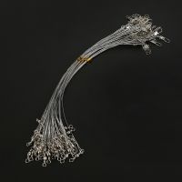 50Pcs/Pack Fishing Wire Trace Fishing 15-30cm Tackle Anti-bite Fly Leash Fishing Leader Stainless Steel Rolling Swivels