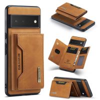 Vintage 2in1 Detachable Card Pocket Case for Google Pixel 7 6 Pro 5A Folio Retro Leather Magnetic Separatable Wallet Stand Cover