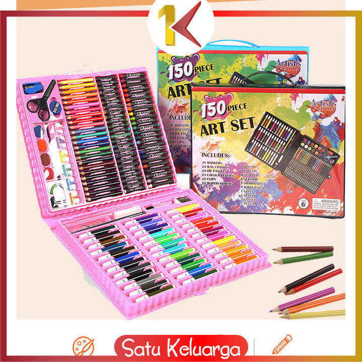 SK-A28 Crayon Set Pensil Warna Isi 150PCS / Alat Tulis Colouring Book ...