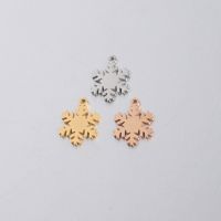 [COD] Cross-border mirror glossy titanium steel 15.5x12mm snowflake pendant necklace accessories