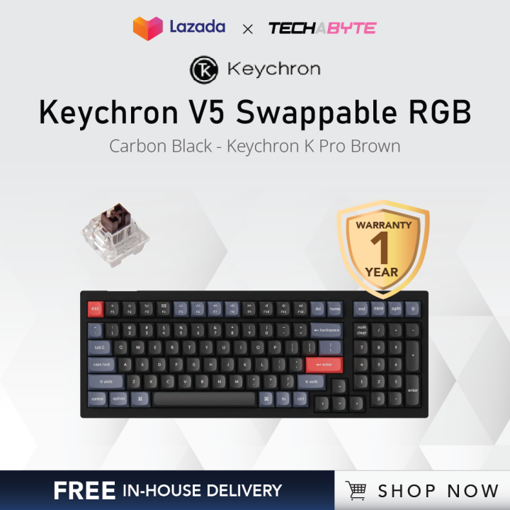 Keychron V5 Swappable RGB Brown Switch Mechanical Keyboard Solid