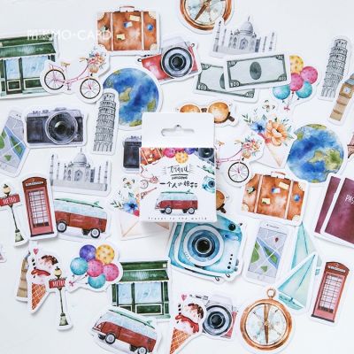 46 Pcs /pack Travel Scenery Label Stickers Decorative Stationery Stickers Scrapbooking Diy Diary Album Stick Label