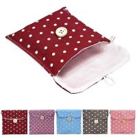 1 pcs Storage Box Linen Sanitary Napkins Organizer Cute Polka Dot Menstrual Pouch Holder Case Secret Pouch