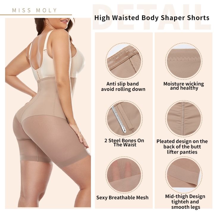 ใหม่-ผู้หญิง39-s-ที่ไร้รอยต่อขนาดบวกเอวสูงควบคุมกางเกง-shapewear-ต้นขา-slimmer-body-s-haper-กางเกงขาสั้นลื่นเรียบภายใต้กระโปรง