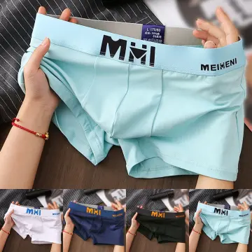 Men Pouch Ice Silk Briefs-Sport Thong Sexy Middle Waist Panties