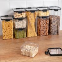 PET storage containers for food set Square transparent sealed box Kitchen grain storage tank Snack dried fruit storage jar