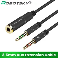 3.5mm Jack Microphone Headset Audio Splitter Cable Female to 2 Male Headphone Mic Aux Extension Cables For phone Computer Cabo